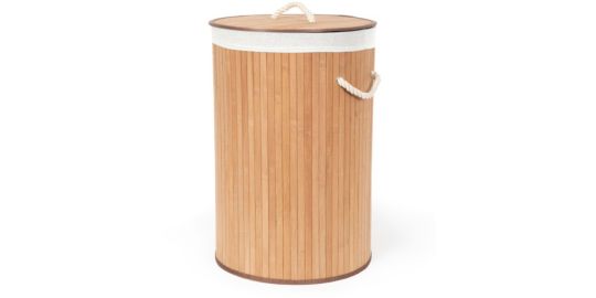 Panier à linge COMPACTOR Rond pliable Bambou Naturel