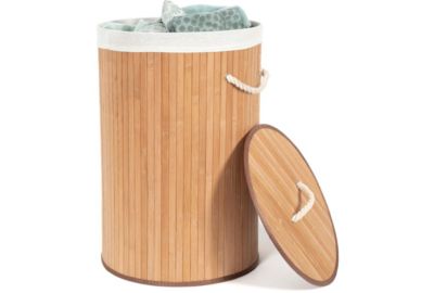 Panier à linge COMPACTOR Rond pliable Bambou Naturel