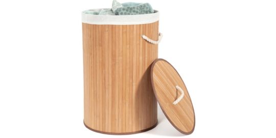 Panier à linge COMPACTOR Rond pliable Bambou Naturel