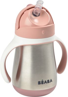 Tasse BEABA paille inox 250 ml - old pink