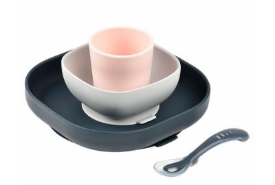 Coffret repas BEABA silicone 4 pieces night Blue
