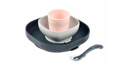 Coffret repas BEABA silicone 4 pieces night Blue