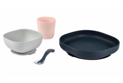 Coffret repas BEABA silicone 4 pieces night Blue