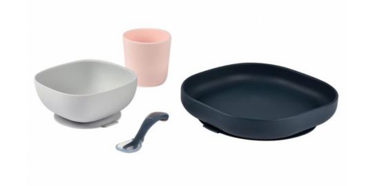 Coffret repas BEABA silicone 4 pieces night Blue