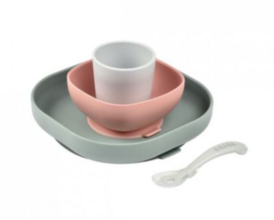 Coffret repas BEABA silicone 4 pieces eucalyptus