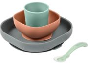 Coffret repas BEABA silicone 4 pieces mineral