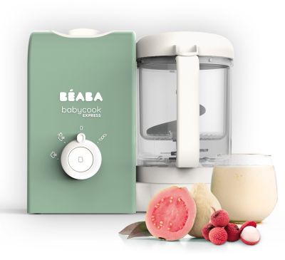 Beaba, babycook duo, robot bébé 4 en 1, cuiseur, mixeur, contenance xxl  2200 ml - eucalyptus BEA3384349129774 - Conforama