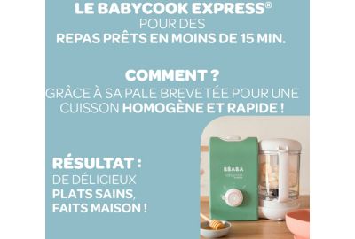 Mixeur Cuiseur Bébé BEABA Babycook Express vert sauvage
