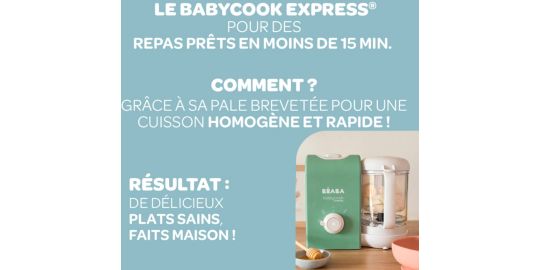 Mixeur Cuiseur Bébé BEABA Babycook Express vert sauvage