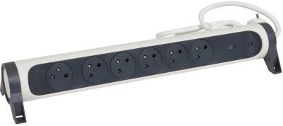Multiprise LEGRAND FB 6X2P+T PREMIUM PARAFOUDRE 1.5M BLANC-