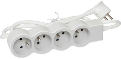 Multiprise LEGRAND FB 4X2P+T STANDARD 1.5M BLANC-GRIS