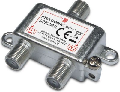 Câble Ethernet METRONIC Répartiteur TV 2 sorties à fiche F blind Câble Ethernet METRONIC Répartiteur TV 2 sorties à fiche F blind