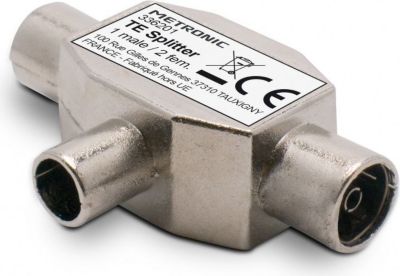 Câble Ethernet METRONIC Répartiteur TV en T 9,52 mm 1 mâle/2 fem Câble Ethernet METRONIC Répartiteur TV en T 9,52 mm 1 mâle/2 fem