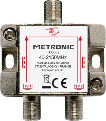 Câble Ethernet METRONIC Répartiteur TV/SAT 2 sorties à fiche F b