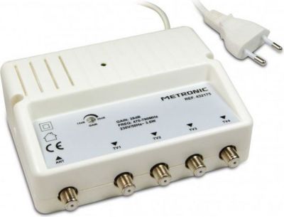Antenne extérieure METRONIC Amplificateur répartiteur blindé réglage