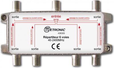 Câble Ethernet METRONIC Répartiteur TV/SAT 6 sorties à fiche F b