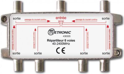 Câble Ethernet METRONIC Répartiteur TV/SAT 6 sorties à fiche F b