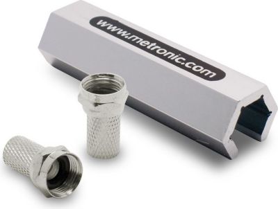 Fiche antenne TV METRONIC Clé à fiche F + 2 fiches F à visser