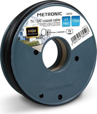 Câble Ethernet METRONIC Câble TV coaxial bobine 17 PAtC 15 m - n