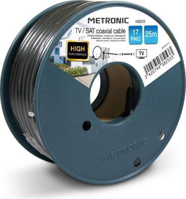 Câble Ethernet METRONIC Câble TV coaxial bobine 17 PAtC 25 m - n