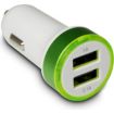 Chargeur secteur METRONIC Chargeur voiture 2 USB vert