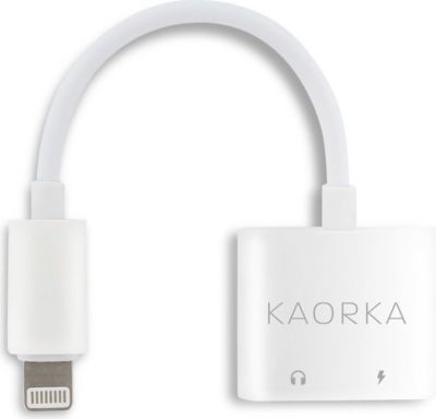 Adaptateur Jack KAORKA Cordon 2 en 1 Lightning vers Jack 3,5mm