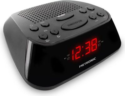 Radio réveil METRONIC Radio-réveil FM double alarme - noir