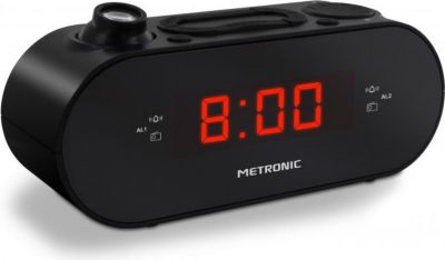 Radio réveil METRONIC Radio-réveil FM projection double alarme