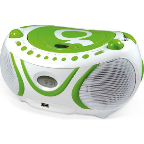 Lecteur CD MP3 enfant avec port USB - blanc et vert