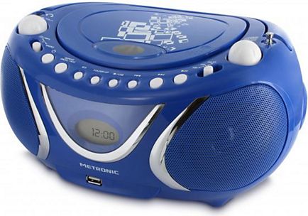 Lecteur CD MP3 Ocean enfant avec port USB - Blanc et bleu METRONIC® - Radio  - Achat & prix