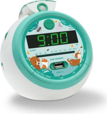 Réveil METRONIC Radio-réveil Forest FM USB projection