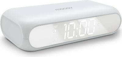 Réveil MOOOV miroir - chargeur induction 10W Blanc