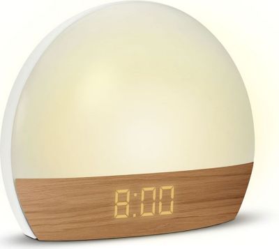 Simulateur d'aube MOOOV Réveil Limineux Effet Bois