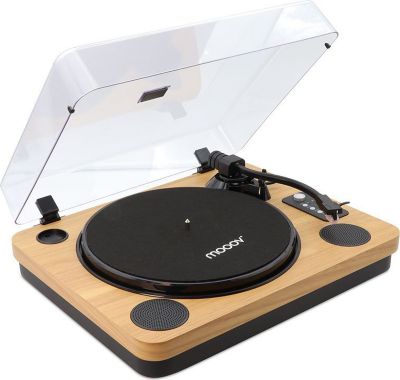 Platine vinyle MOOOV Effet bois 33/45/78t avec HP