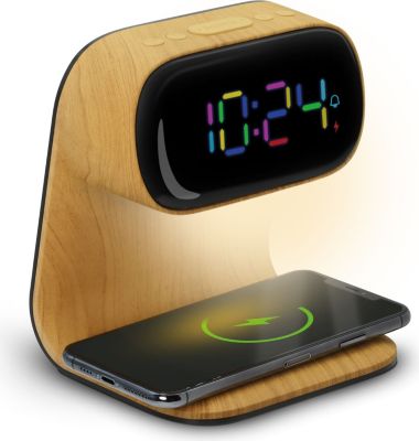 Réveil MOOOV Affichage Multicoleur - Effet bois