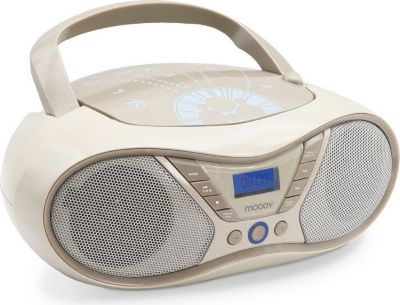Radio CD MOOOV Lecteur CD Soft Grey avec radio FM et po