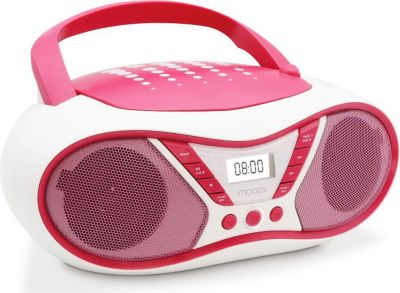 Radio CD MOOOV Lecteur CD Pop Pink avec radio FM et por