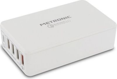 Chargeur secteur METRONIC Chargeur bureau 5 ports 3 USB Smart IC +