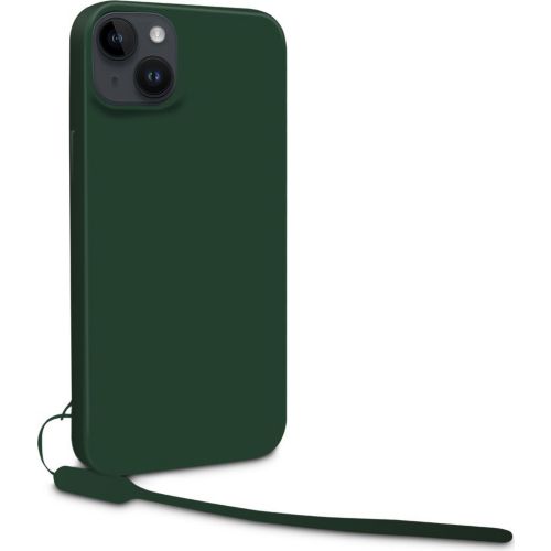 Coque en silicone avec Cordon iPhone 15 (vert) 