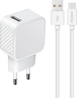 Chargeur USB C MOOOV Chargeur IC Smart+câble