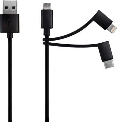 Câble Ethernet MOOOV Câble USB-A 3-en-1 lightning MFI/USB-C/m