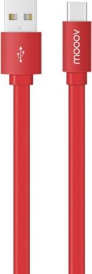 Câble Ethernet MOOOV Câble USB-C /USB-A plat 1 m - rouge inte