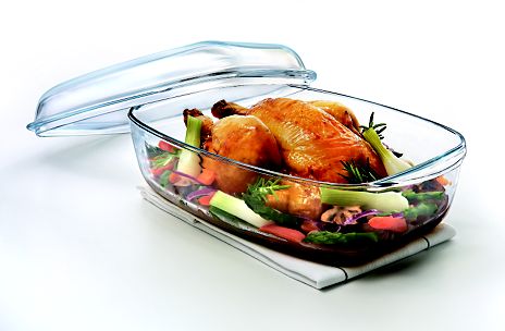Plat à four en Pyrex - avec couvercle - Cuisiner et congeler - 25 x 19 x 8  cm / 2,6 litres