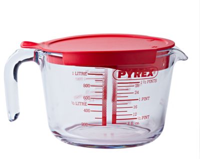 Verre doseur PYREX mesureur 1L + couvercle Classique