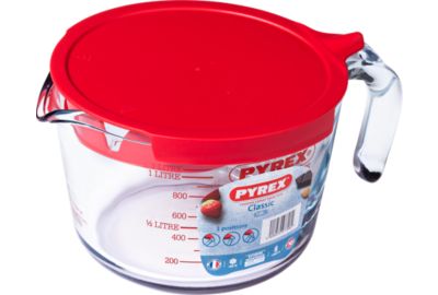 Verre doseur PYREX mesureur 1L + couvercle Classique