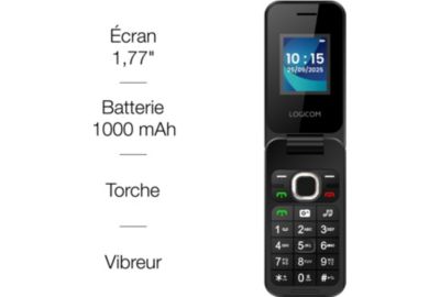 Téléphone portable LOGICOM Fleep 460 Noir