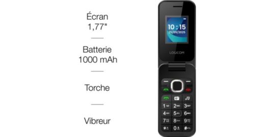 Téléphone portable LOGICOM Fleep 460 Noir