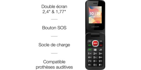 Téléphone portable LOGICOM Fleep S90 Noir