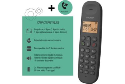 Téléphone sans fil LOGICOM Iloa - Solo Noir