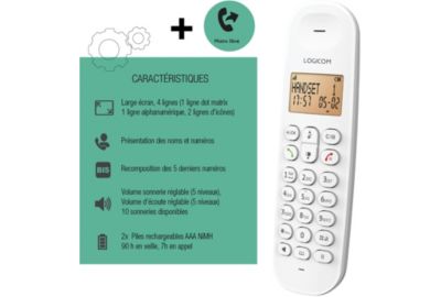 Téléphone sans fil LOGICOM Iloa Solo Blanc
